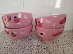 4 roze schaaltjes, kommetjes van Arla, Ophalen of Verzenden, Zo goed als nieuw, Kom(men), Overige stijlen
