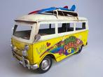 Metalen bus Hippie style Flower power Love Geel surf bus, Nieuw, Ophalen of Verzenden