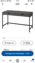 IKEA Alex Bureau - Grijs - 132x58 cm, Huis en Inrichting, Ophalen of Verzenden, Gebruikt, Bureau