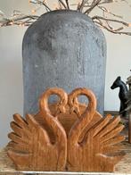 Mooie vintage servet houder zwanen houtsnijwerk, Antiek en Kunst, Ophalen of Verzenden