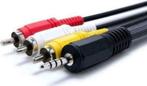Mini Jack 3.5 mm AV Kabel Adapter - 3x RCA Tulp Male Stereo, Ophalen, Nieuw, Minder dan 2 meter, Overige kabels