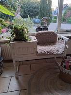 Charmant brocante telefoonbankje, Huis en Inrichting, Banken | Bankstellen, Ophalen, Gebruikt, Tweepersoons, Minder dan 150 cm