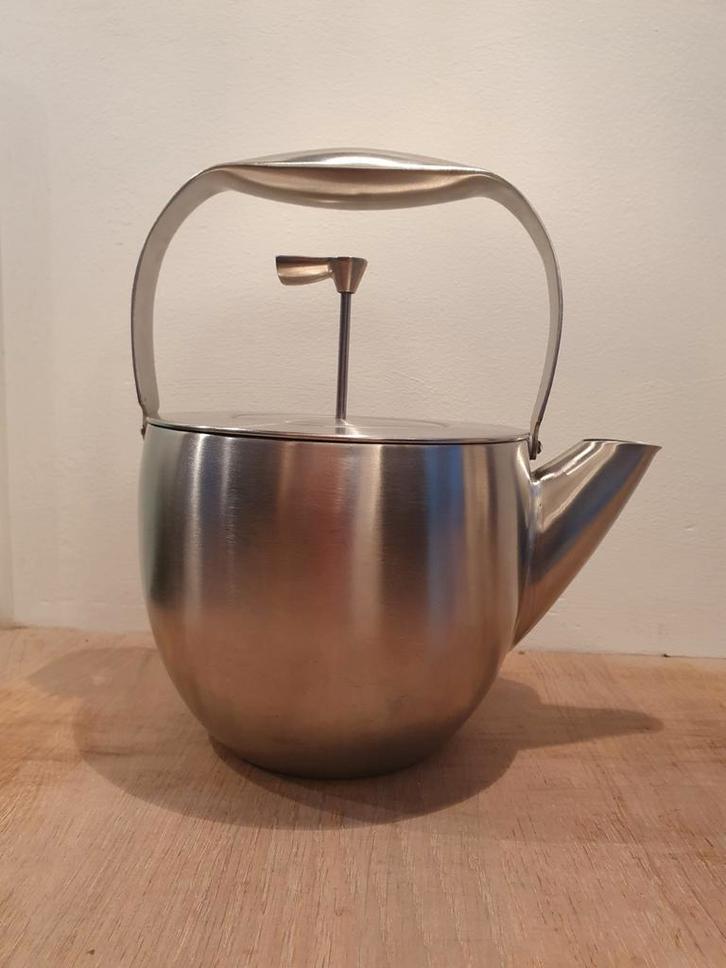 Design theepot van Bodum, model 'Colombia'. Dubbelwandig., Huis en Inrichting, Keuken | Servies, Zo goed als nieuw, Overige typen