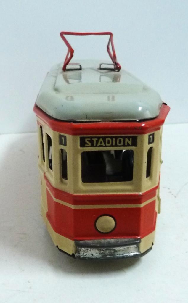 Blikken Tram MSB 599 Mechanische Spielwaren Germany, Antiek en Kunst, Antiek | Speelgoed, Ophalen of Verzenden