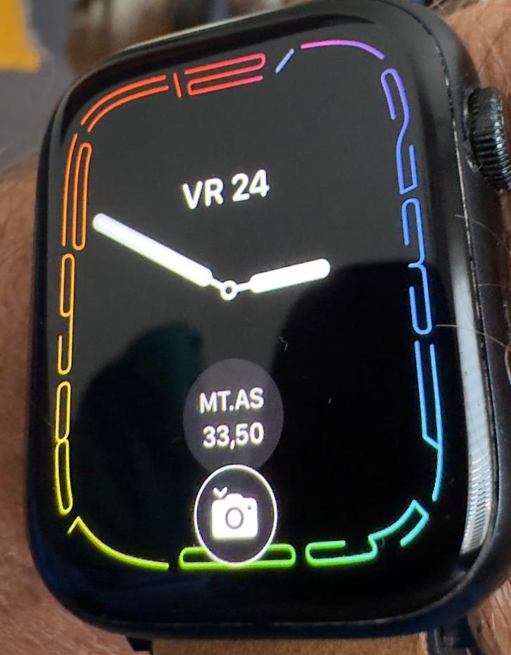 Apple smart watch serie 8 aluminium case 45 mm, Sieraden, Tassen en Uiterlijk, Smartwatches, Zo goed als nieuw, iOS, Zwart, GPS