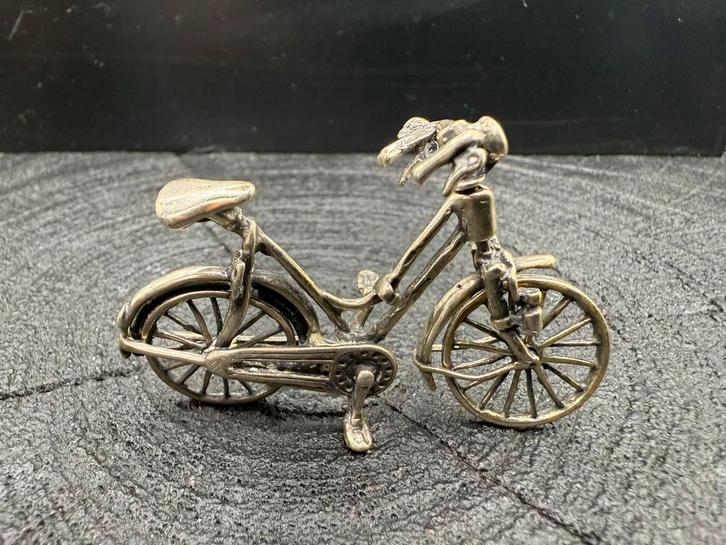 Zilveren Miniatuur Damesfiets - 800 Zilver, Antiek en Kunst, Antiek | Goud en Zilver, Ophalen of Verzenden
