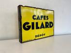 Cafes Gilard emaille reclamebord, Reclamebord, Gebruikt, Ophalen of Verzenden