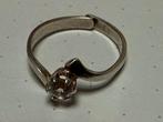 Zilveren ring 835 met diamant, Sieraden, Tassen en Uiterlijk, Ringen, Ophalen of Verzenden, Zo goed als nieuw, 17 tot 18, Met edelsteen