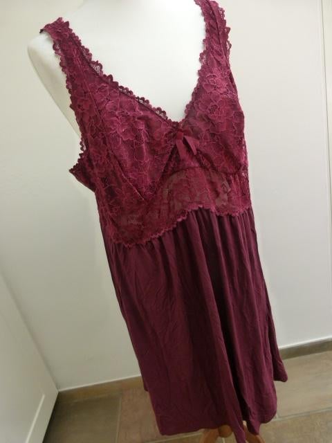 Cerise bordeaux nachthemd Hunkemöller nieuw XXL 46 48, Hunkemöller, Verzenden, Rood, Nachtkleding