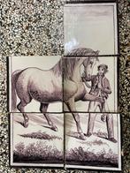 Delfts blauw tegelplateau - set van 5 tegels, Antiek en Kunst, Antiek | Wandborden en Tegels, Ophalen