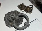 Antieke bronzen leeuwenkop deurklopper, Ophalen of Verzenden