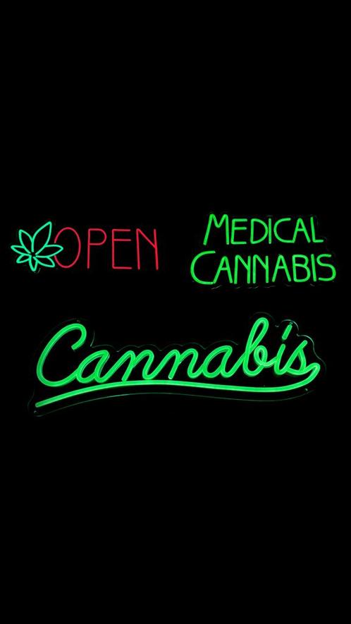 DIVERSE WIET/CANNABIS LED NEON SIGN, Verzamelen, Merken en Reclamevoorwerpen, Nieuw, Lichtbak of (neon) lamp, Ophalen of Verzenden