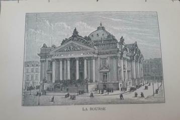 19 / Brussel La Bourse. Houtgravure uit 1892 beschikbaar voor biedingen