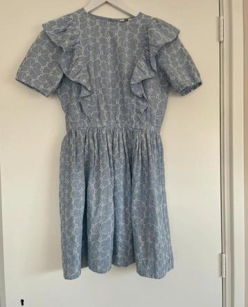 Nieuwe blauw zomerjurkje Maat 146/152 met patroontje beschikbaar voor biedingen