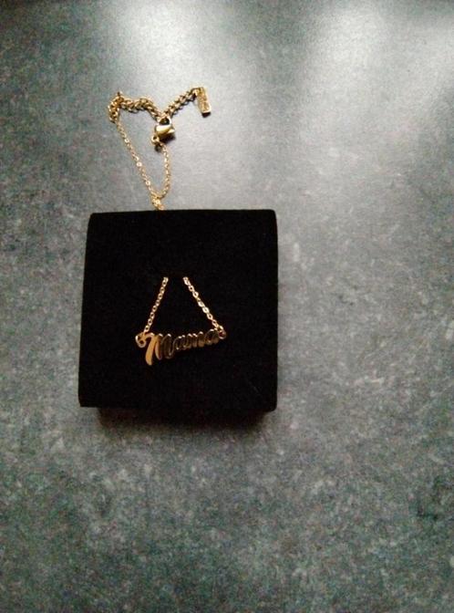 'Mama' ketting goud kleurig verguld stainless steel, Sieraden, Tassen en Uiterlijk, Kettingen, Nieuw, Goud, Goud, Met hanger, Verstelbaar