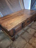 Eikenhouten salontafel vintage, Ophalen, Gebruikt, 50 tot 75 cm, Eikenhout