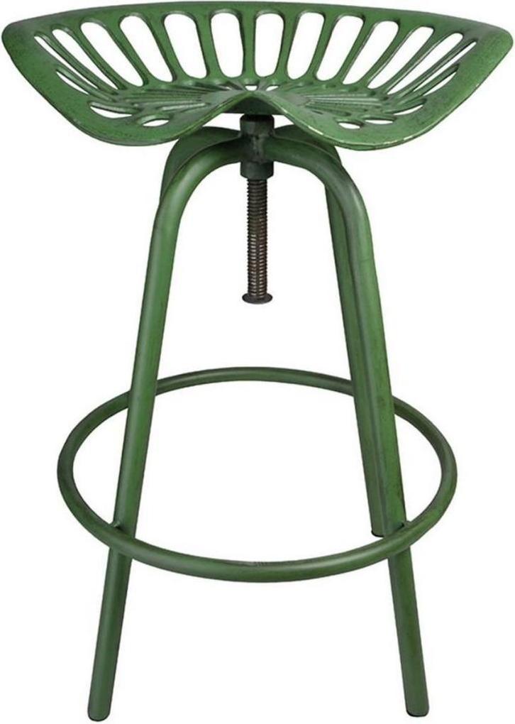 2x Tractor barkruk groen., Huis en Inrichting, Barkrukken, Nieuw, 60 tot 90 cm, Metaal, 2 krukken, In hoogte verstelbaar, Met voetsteun