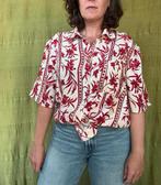 Vintage Jaren 80/90 blouse - print - bloemen - 40/L/large, Maat 38/40 (M), Ophalen of Verzenden, Vintage, Gedragen