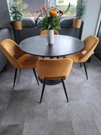 Eettafel (eventueel inclusief stoelen) te koop, Huis en Inrichting, Tafels | Eettafels, Ophalen, Gebruikt, Rond, 100 tot 150 cm