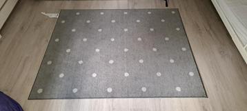 Ikea LEN Vloerkleed Grijs Stippen 133x160cm beschikbaar voor biedingen
