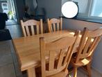 eiken eettafel met stoelen, Huis en Inrichting, Complete eetkamers, Gebruikt, Ophalen