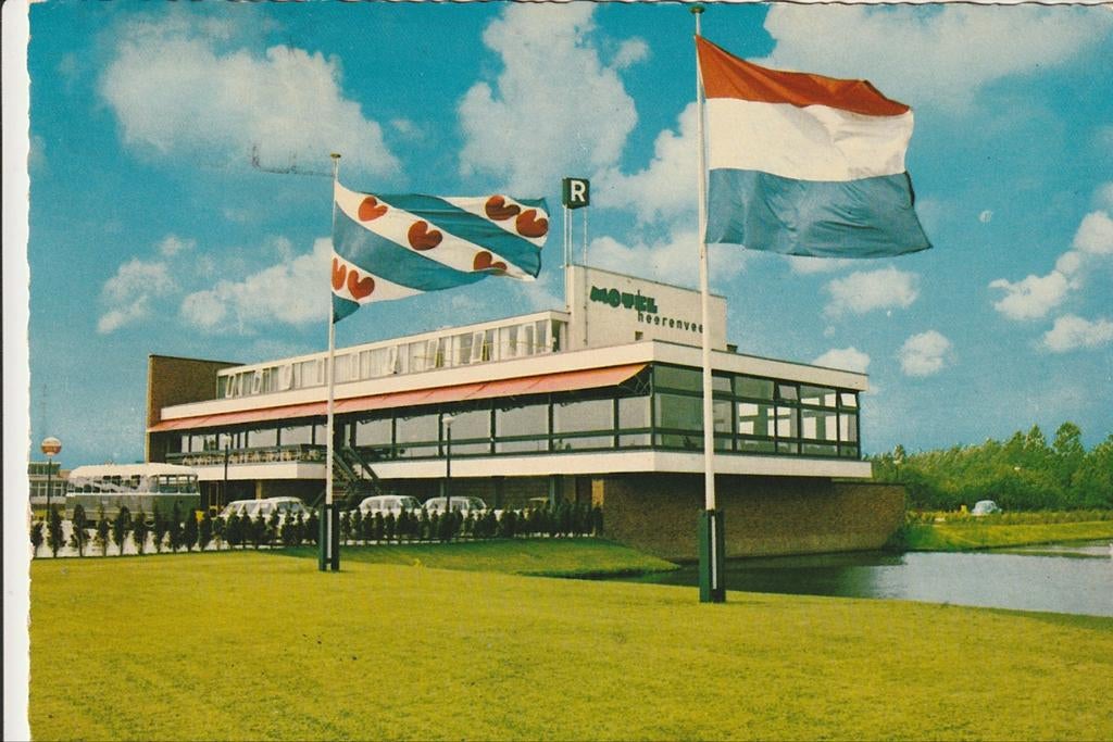 HEERENVEEN POSTILJON MOTEL FRYSKE NEDERL VLAG DAF HAINJE BUS, Ophalen of Verzenden, 1960 tot 1980, Gelopen, Friesland