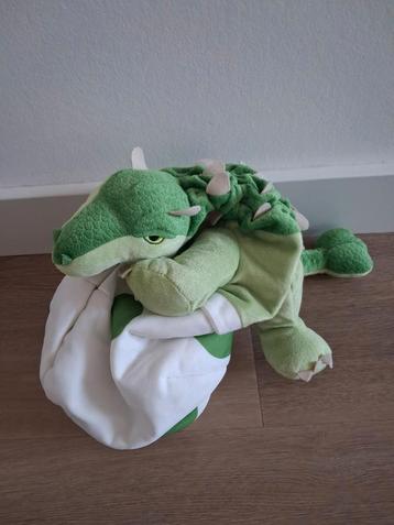 Knuffel Ikea Jattelik dino ei wit groen 27 cm K9954 beschikbaar voor biedingen