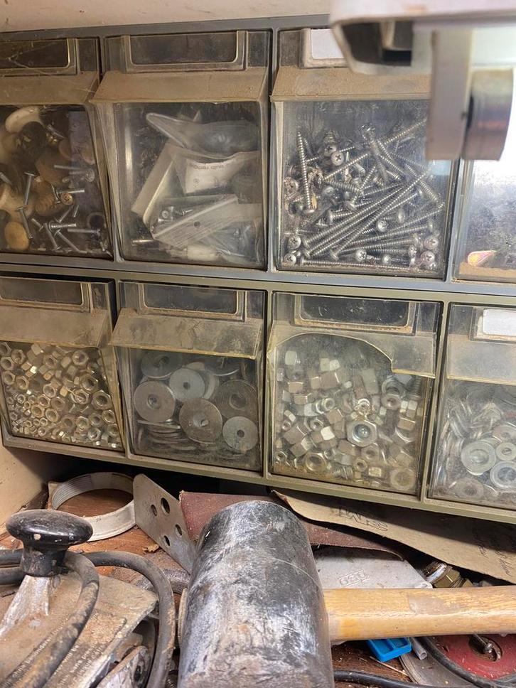 118 stuks kantelbakjes als opberg systeem ., Hobby en Vrije tijd, Overige Hobby en Vrije tijd, Zo goed als nieuw, Ophalen of Verzenden