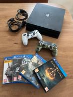 PlayStation 4 Pro + 2 controllers + 5 topgames -complete set, Met 2 controllers, Ophalen of Verzenden, Pro, Gebruikt
