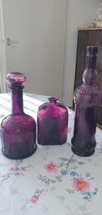 Paarse decoratieve flessen set, Huis en Inrichting, Woonaccessoires | Vazen, Overige kleuren, Ophalen of Verzenden, 75 cm of meer