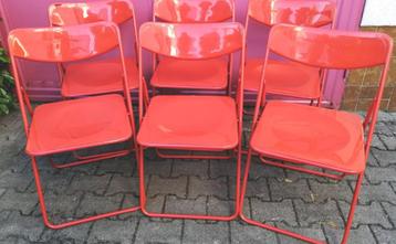 6 retro klapstoelen ikea ted gammelgaard rood beschikbaar voor biedingen