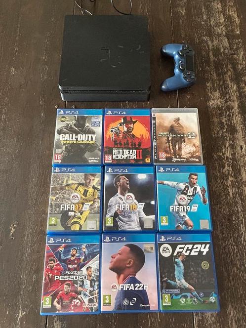 Playstation 4 - incl controller en 9 spellen, Spelcomputers en Games, Spelcomputers | Sony PlayStation 4, Zo goed als nieuw, Met 1 controller