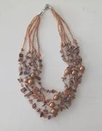 Ketting met 5 strengen, Sieraden, Tassen en Uiterlijk, Kettingen, Ophalen of Verzenden, Nieuw, Bruin, Overige materialen