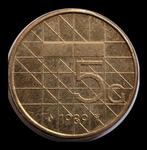 33 muntjes van 5gulden, Gulden, Ophalen of Verzenden, Gebruikt