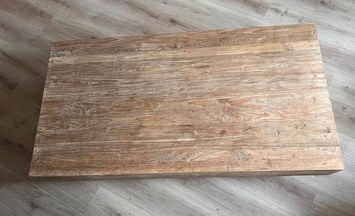 Gratis houten salontafel - blok op blok, Huis en Inrichting, Tafels | Salontafels, Gebruikt, Minder dan 50 cm, 50 tot 100 cm, 100 tot 150 cm