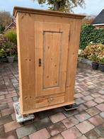 Mooie brocante oud grenen eendeurskast, Antiek en Kunst, Curiosa en Brocante, Ophalen