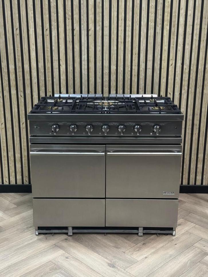Prachtige Lacanche Inox Gas 100cm + Gasovens, Witgoed en Apparatuur, Fornuizen, Vrijstaand, Gas, 5 kookzones of meer, 90 tot 95 cm