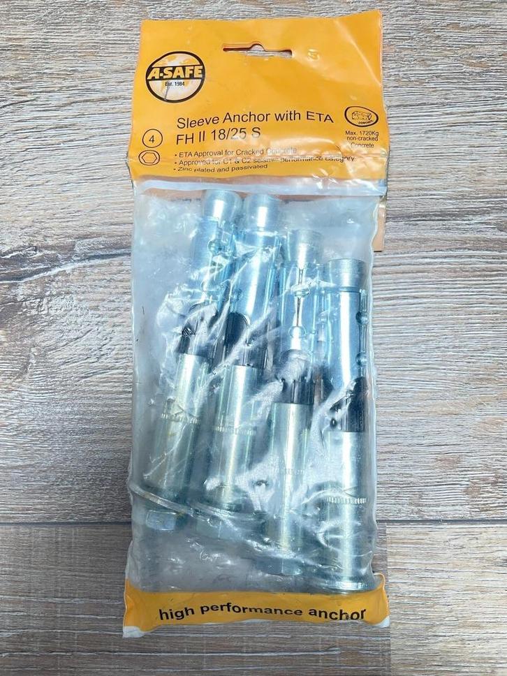 4 NIEUWE Grote Fisher muurankers FHII 18/25S zinc max 1720kg, Huis en Inrichting, Overige Huis en Inrichting, Nieuw, Ophalen of Verzenden