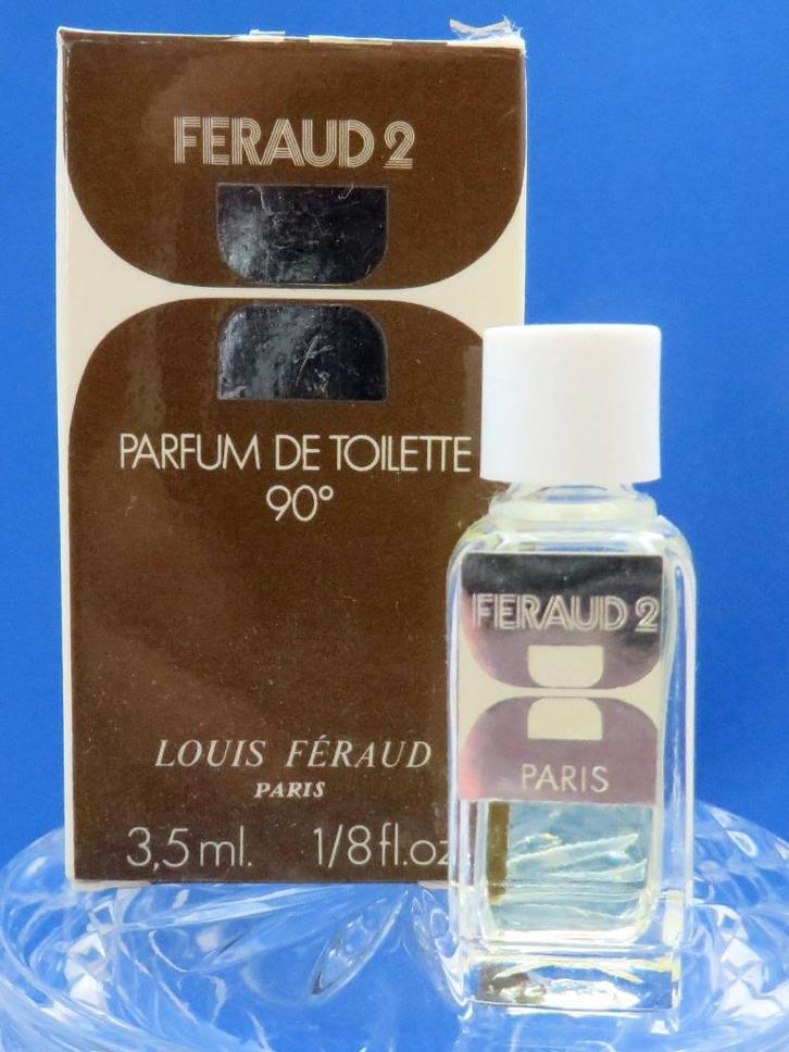 Mini - FERAUD - Feraud 2 - 3,5ml - pdt - 4,4cm, Verzamelen, Parfumverzamelingen, Gebruikt, Miniatuur, Gevuld, Ophalen of Verzenden