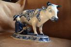 Delfts blauw beeldje: Koe wordt gemolken, Antiek en Kunst, Ophalen