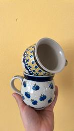 2 Poolse handgemaakte boeren mokken, Ophalen of Verzenden, Zo goed als nieuw, Overige stijlen, Kop(pen) en/of Schotel(s)