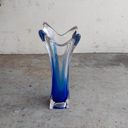 Kobaltblauwe kristal vaas, Antiek en Kunst, Antiek | Glas en Kristal, Ophalen of Verzenden
