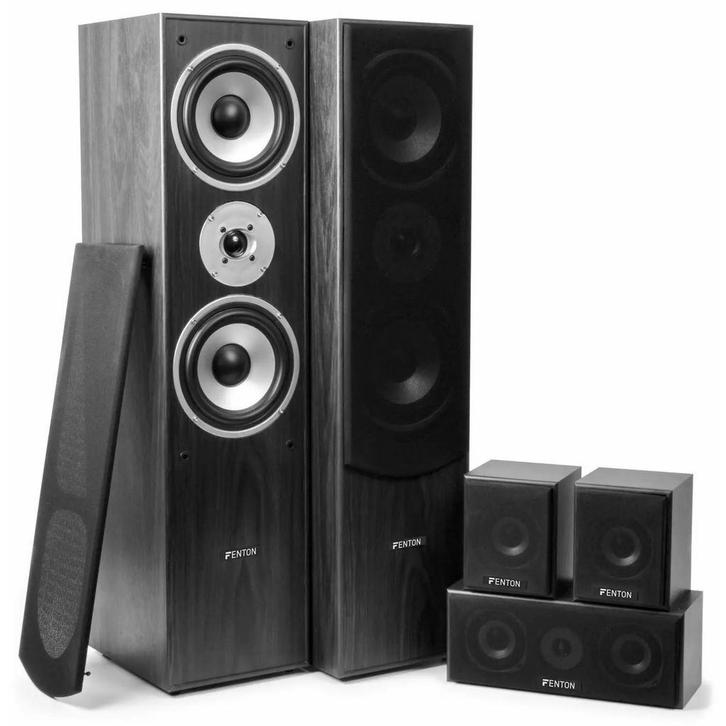Fenton HF5B home cinema set speakerset+versterker 510W, Audio, Tv en Foto, Luidsprekers, Zo goed als nieuw, Surroundset zonder subwoofer