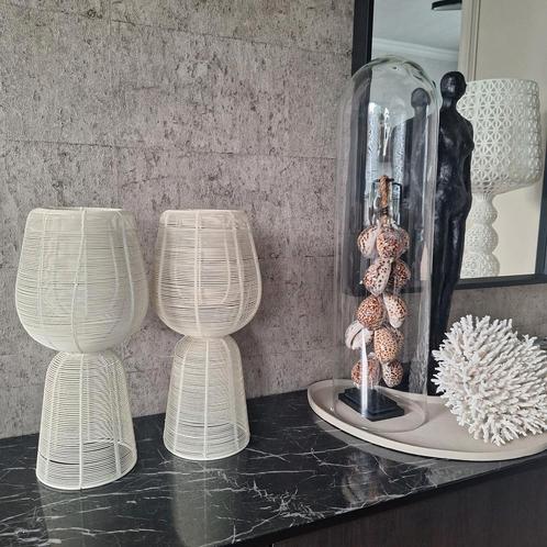 Creme metalen windlichten kaarsenstandaards | light & living, Huis en Inrichting, Woonaccessoires | Kandelaars en Kaarsen, Nieuw
