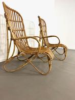 vintage design rotan fauteuils Rohé Noordwolde, jaren 60, Ophalen, Gebruikt, 75 tot 100 cm