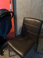 6 Bruine Leren Eetkamerstoelen, Ophalen, Gebruikt, Bruin, Leer