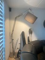 RVS Vloerlamp met Stoffen Kap, Huis en Inrichting, Lampen | Vloerlampen, Ophalen, Gebruikt, Metaal, 150 tot 200 cm