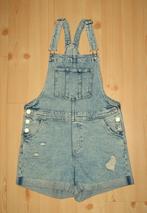 H&M korte salopette maat 152 met slijtplekken, knoopsluiting, Broek, Gebruikt, Meisje, H&M