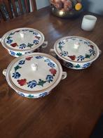 Boerenbont dekschalen Regout, Ophalen of Verzenden