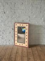 Vintage mozaiek spiegel steentjes rood beige retro, Huis en Inrichting, Woonaccessoires | Spiegels, Ophalen, Rond, Minder dan 100 cm